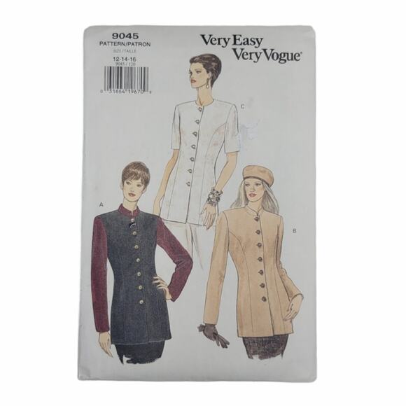 Very Easy Very Vogue Sewing Pattern 9045 Misses Jacket Size 12-16 Vintage UNCUT - Picture 1 of 4